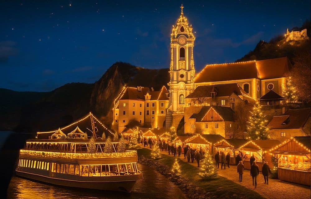 Erster schwimmender Adventmarkt Österreichs in Dürnstein